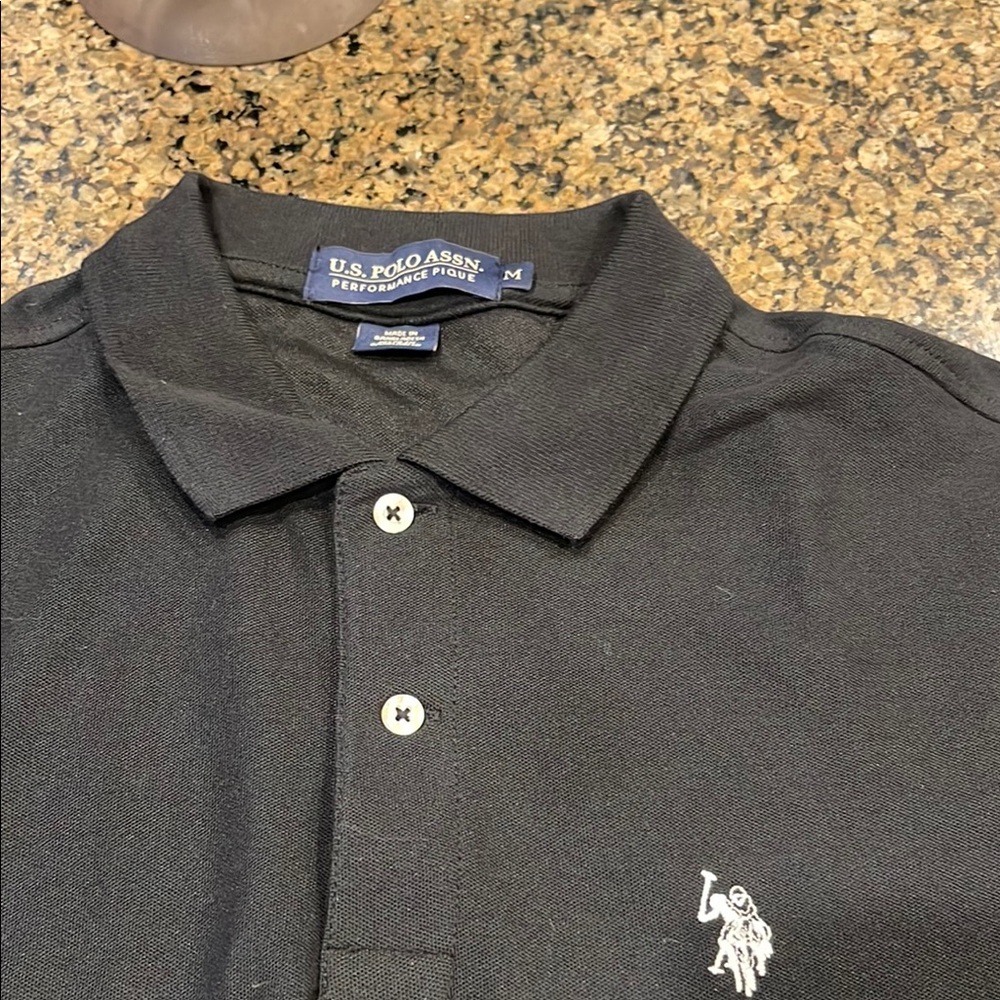 U.S. Polo Assn. Black Polo Shirt with Embroidered Logo